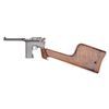 Image 6 : MAUSER C96 CONEHAMMER, 20 SHOT FLATSIDE IN PRESENTATION CASE WITH ACCESSORIES.