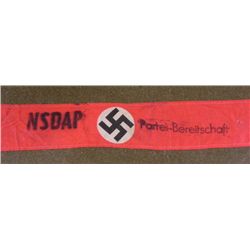 NAZI PARTY ARMBAND-NARROW-ORIG NSDAP W/ SWASTIKA