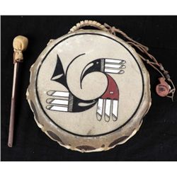 Haitian Authentic Tribal Handle Drum Hand Painted