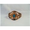 Image 1 : Native American Hand Punched Copper and Turquoise Eagle cuff Bracelet