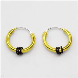 Yellow & black hoop earrings
