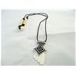 Silver  & Mother of Pearl Handcrafted Native American Necklace