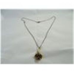 Gold Tone & Amethyst Squash Blossom Necklace
