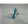 Image 1 : Silver & Turquoise Cabachon ring adjustable band  Native American