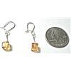 Image 1 : Sterling Silver & Amber Dangle Earrings  Native Indian Made  over 1.5"