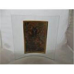 Curved Glass Gold Trim Picture Frame 4x6