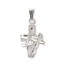 Diamond Cut Triple Cross Pendant