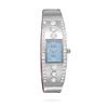 Image 1 : Hinged Bangle Fashion Watch with Blue Face and Crystals