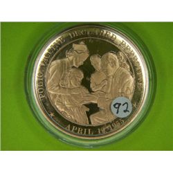 1955 POLIO VACCINE DECLARED EFFECTIVE 1.25 OUNCE PURE BRONZE