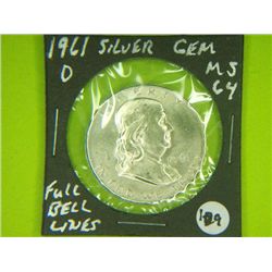 1961 D SILVER FRANKLIN 1/2 DOLLAR