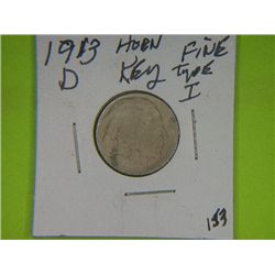 1913 D TYPE 1 BUFFALO NICKEL