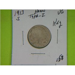 1913 S TYPE 1 BUFFALO NICKEL