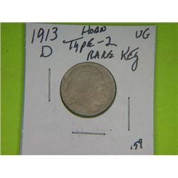 1913 D TYPE 2 BUFFALO NICKEL