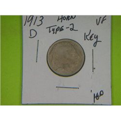 1913 D TYPE 2 BUFFALO NICKEL
