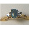 Image 1 : AUSTRAILIAN BOULDER OPAL TRIPLET RING SIZE 8 WITH SIMULATED DIAMONDS