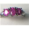 Image 1 : PLATNIUM OVERLAY PINK SAPPHIRE RING SIZE 8