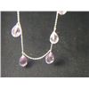 Image 1 : PLATNIUM OVERLAY PINK AMETHYST NECKLACE 18" LONG