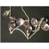Image 2 : PLATNIUM OVERLAY PINK AMETHYST NECKLACE 18" LONG