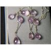 Image 3 : PLATNIUM OVERLAY PINK AMETHYST NECKLACE 18" LONG