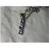 Image 1 : PLATNIUM  OVERLAY SILVER TANZANITE PENDANT