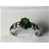 Image 1 : RUSSIAN CHROME DIOPSIDE WHITE TOPAZ RING SIZE 7
