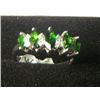 Image 1 : RUSSIAN CHROME DIOPSIDE WHITE ZIRCON PLATNIUM OVERLAY SILVER