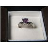 Image 1 : AMETHYST PLATNIUM OVERLAY SILVER RING SIZE 8