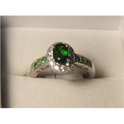 RUSSION DIOPSIDE CAMBODIAN ZIRCON RING SIZE 7