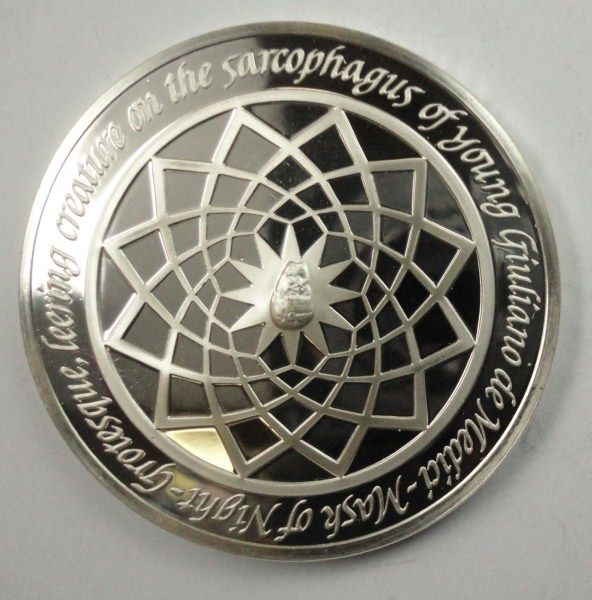 The Genius of Michelangelo "Mask of Night" "Sterling Silver Medallion