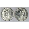 Image 1 : 1945-D, & 1941-D WALKING LIBERTY HALF DOLLARS MS-64 WHITE