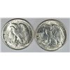 Image 2 : 1945-D, & 1941-D WALKING LIBERTY HALF DOLLARS MS-64 WHITE