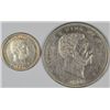 Image 1 : 1883 HAWAII DIME AND HALF DOLLAR BOTH NICE AU