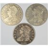 Image 1 : BUST HALF DOLLAR LOT: 1834 LARGE DATE, 1834 SMALL DATE, 1836 ALL VF