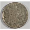 Image 1 : 1886  V nickel  AU  RARE THIS GRADE but does have some scratches obv  est  $400-