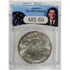 Image 1 : This is the 2002 US silver Eagle slabbed by ANACS as MS69 in a SPECIAL RONALD