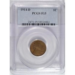 1914D  Lincoln penny  PCGS15  est $210-$220