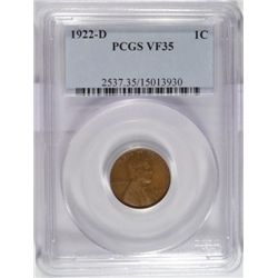 1922D  Lincoln penny  PCGS35  est $25-$30