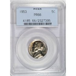 1953 proof Jefferson nickel PCGS66  est $45-$50