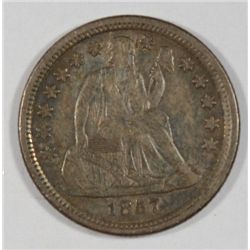 1857O Seated Liberty dime NEAR PERFECT COLOR and PLANCHET  XF45  est $70--$80