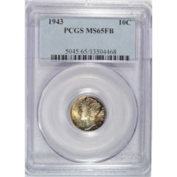 1943   Mercury dime PCGS65FB  est $40--$45