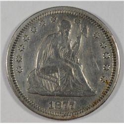 1877S Seated Liberty quarter  VF  est $30-$35