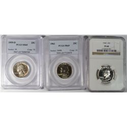 1960   NGCPF68-61 PCGSPR69-59D PCGS65 Washington  quarter  est $65-$70