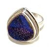 Image 1 : Silver and Titanium Drusy Ring