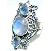 Image 1 : Silver and Rainbow Moonstone Ring