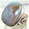 Image 1 : Silver and Coated Drusy Ring