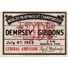 Image 1 : JACK DEMPSEY v TOM GIBBONS, $20 General Admission ticket on thick card, for the World Heavyweight...