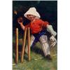 Image 1 : A SET OF SIX COMIC POSTCARDS depicting a young boy playing cricket, after illustrations by E P Ki...