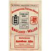 Image 1 : WALES v ENGLAND match programme at Ninian Park, 22 October 1938. (See Illustration). £200 - 300...