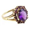 Image 1 : LADIES GOLD/ AMETHYST CLUSTER COCKTAIL RING