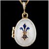 Image 2 : Fleur-de-lis Faberge Inspired Locket